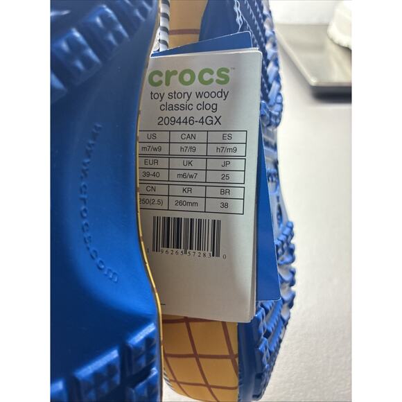 Crocs Toy Story shoes Woody Men’s Size 7 women’s 9 Clogs Disney Pixar Cow Print main image 6